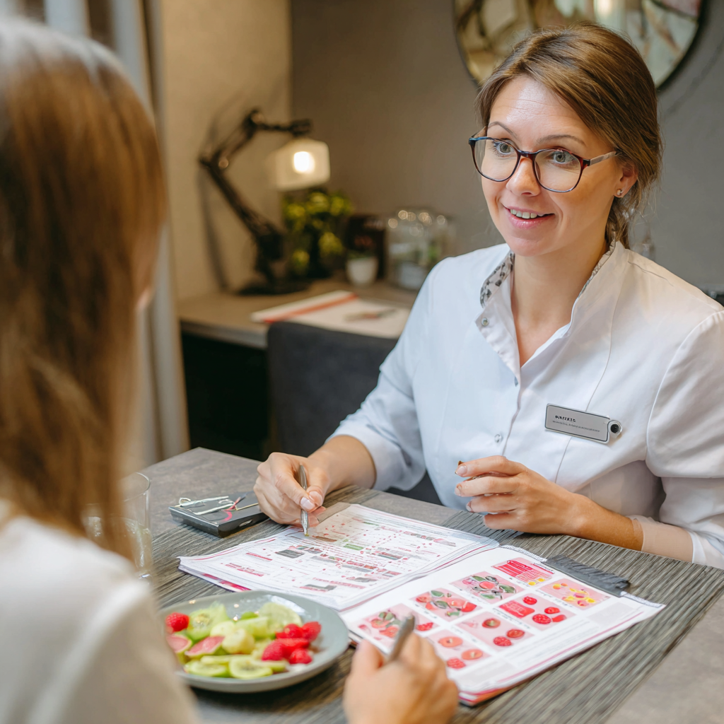 Group of happy Ukrainian adults of different ages celebrating healthy lifestyle achievements together in modern fitness center